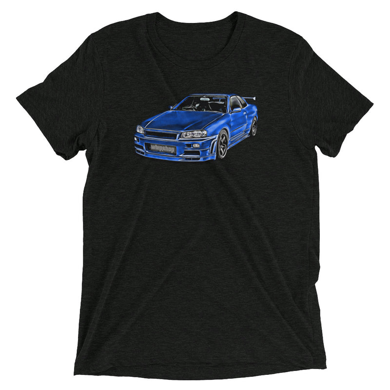 Blue Nissan Skyline R34 T-Shirt