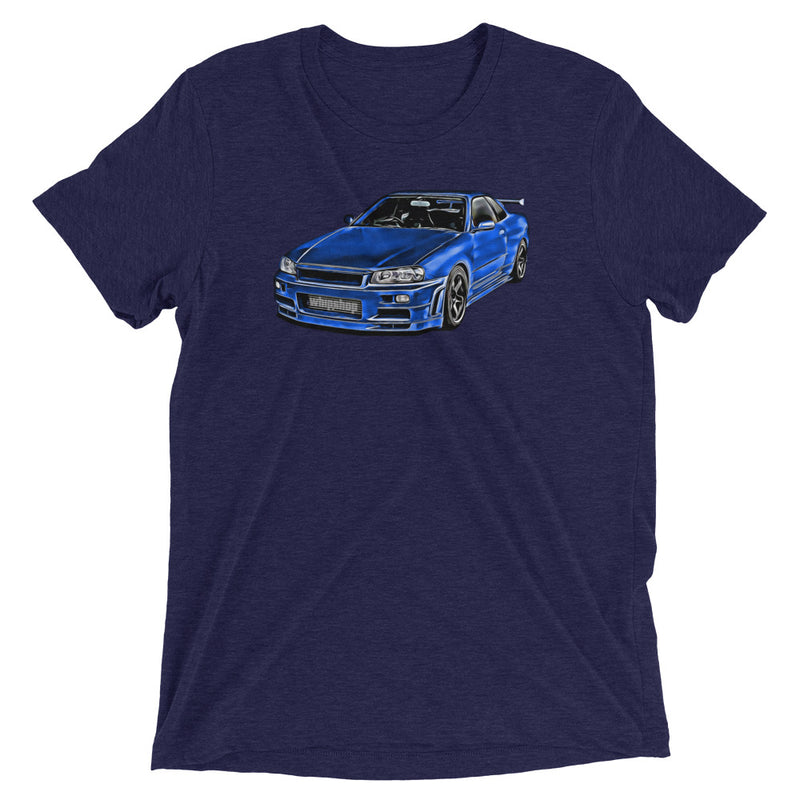 Blue Nissan Skyline R34 T-Shirt